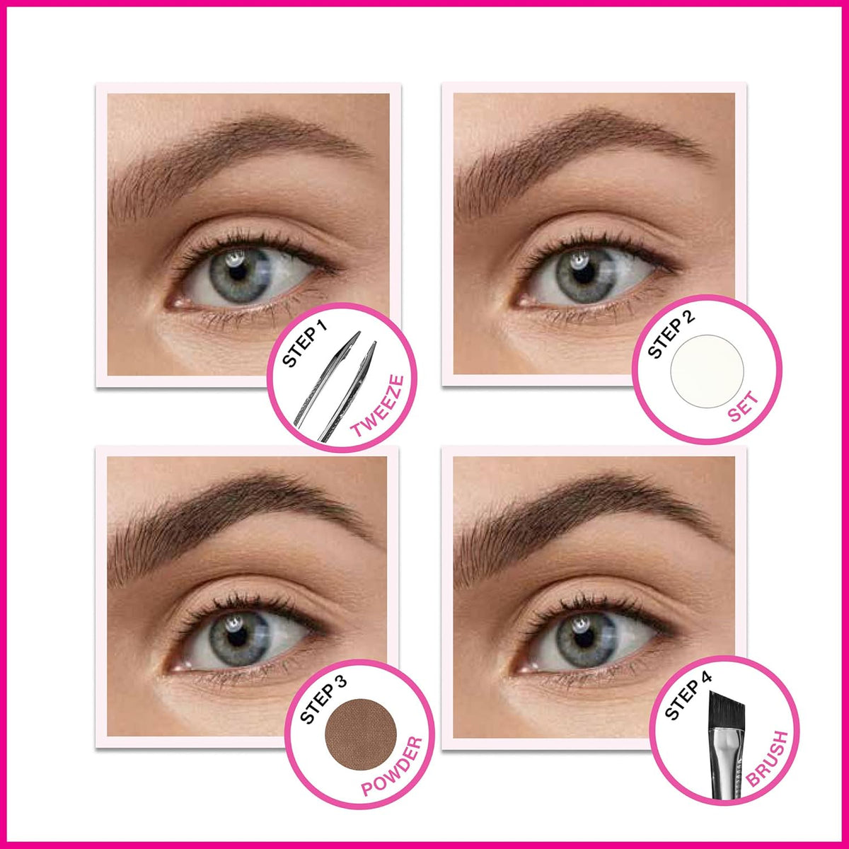 wet n wild Ultimate Eyebrow Makeup Kit, Long-Lasting Matte Brow Powder, Tweezers, Wax & Brush