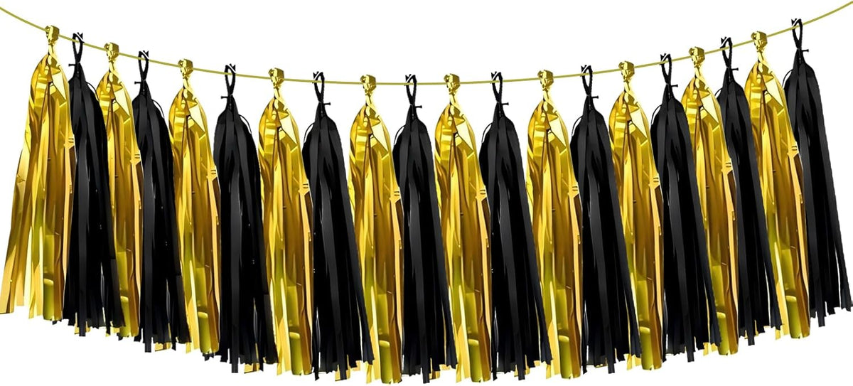 ZOOYOO Shiny Tassel Garland Tissue Paper Tassel Banner Table Decor,DIY Kits for