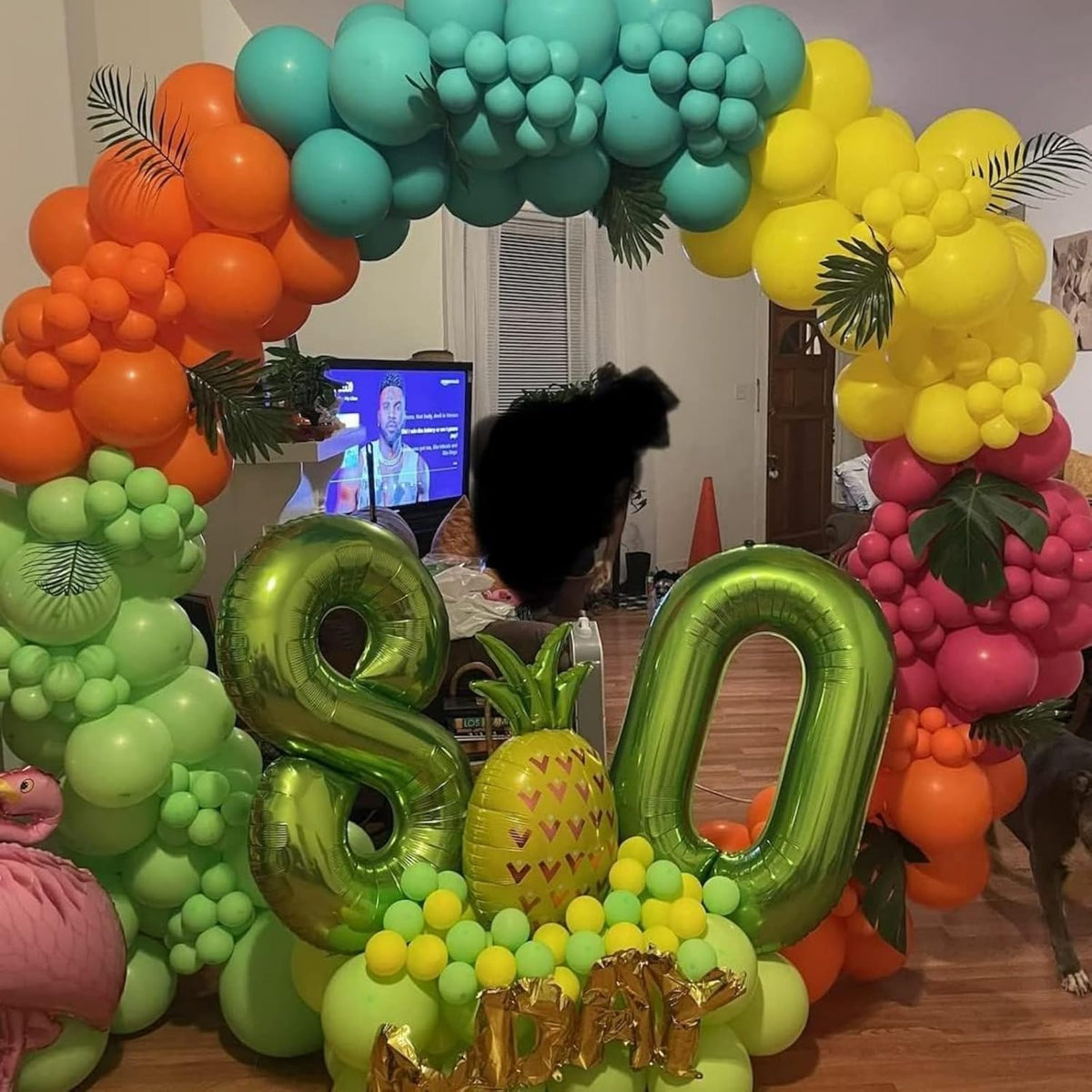 40 Inch Green Large Number Balloons Set 0-9, Self Inflate Foil Number 0 Helium Balloons for Boys
