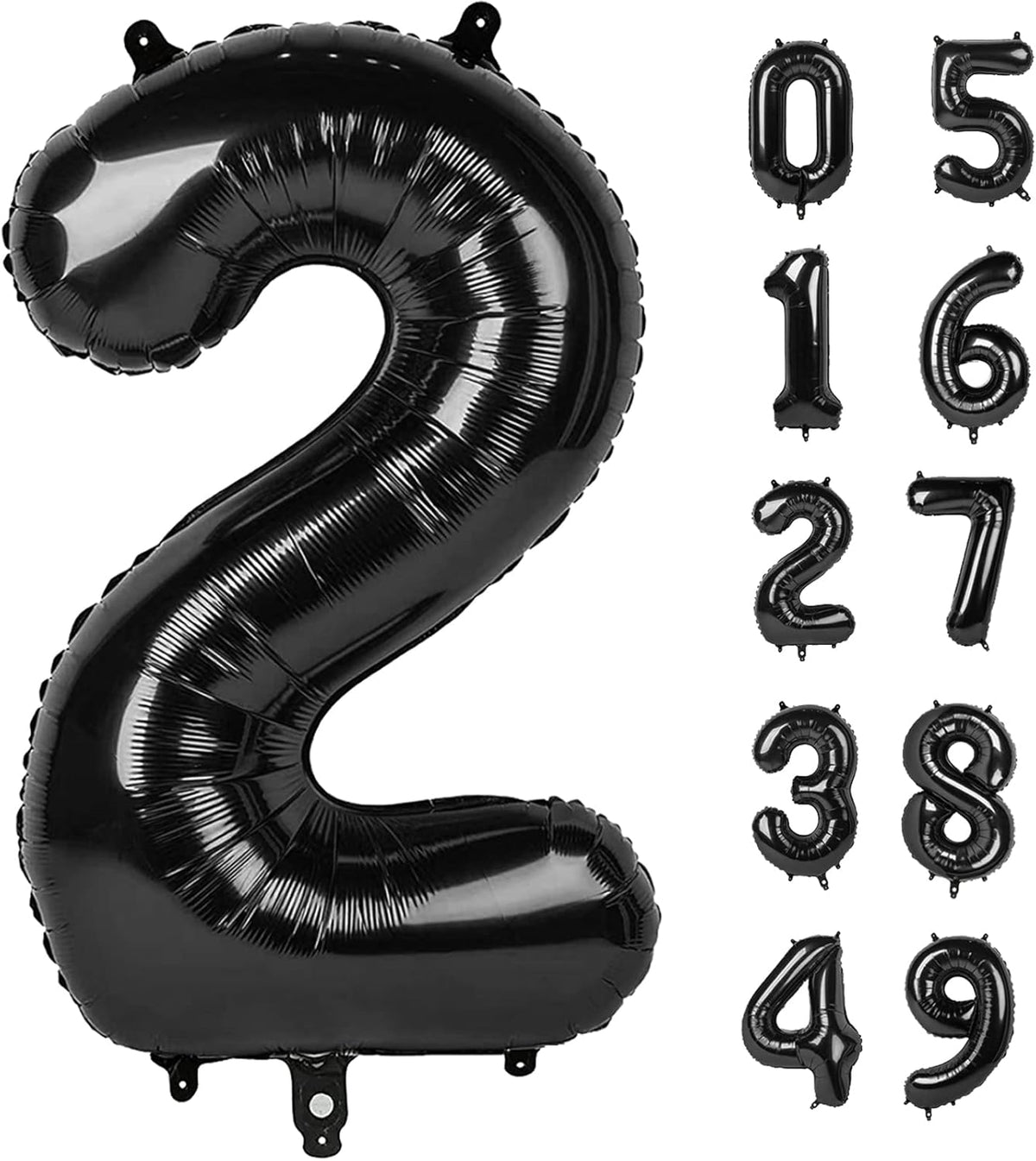 40 Inch Black Number Balloon 0-9(Zero-Nine), Big Size Happy Birthday Balloon, Foil Helium Big