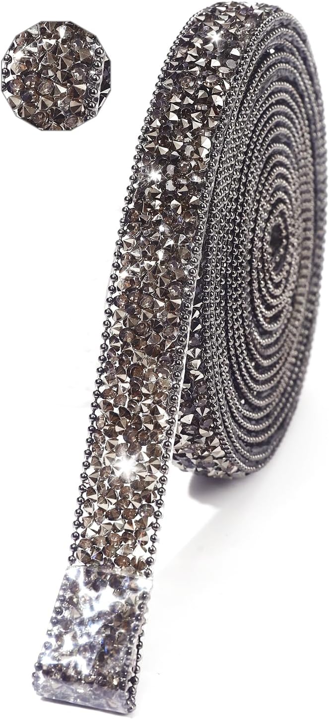 Rhinestone Ribbon 3 Yards Self Adhesive Rhinestone Strips Diamond Ribbon Sticker Crystal Roll