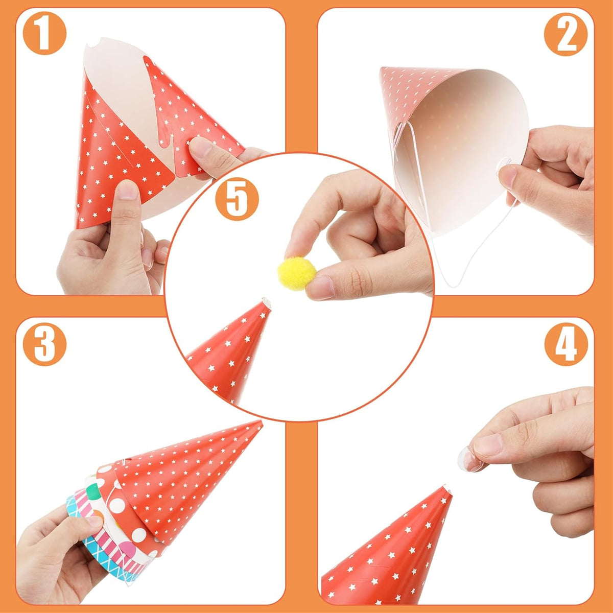 Skylety 59 Pieces Party Cone Hats with Colorful Blowers and Metallic Fringed Noisemakers Birthday