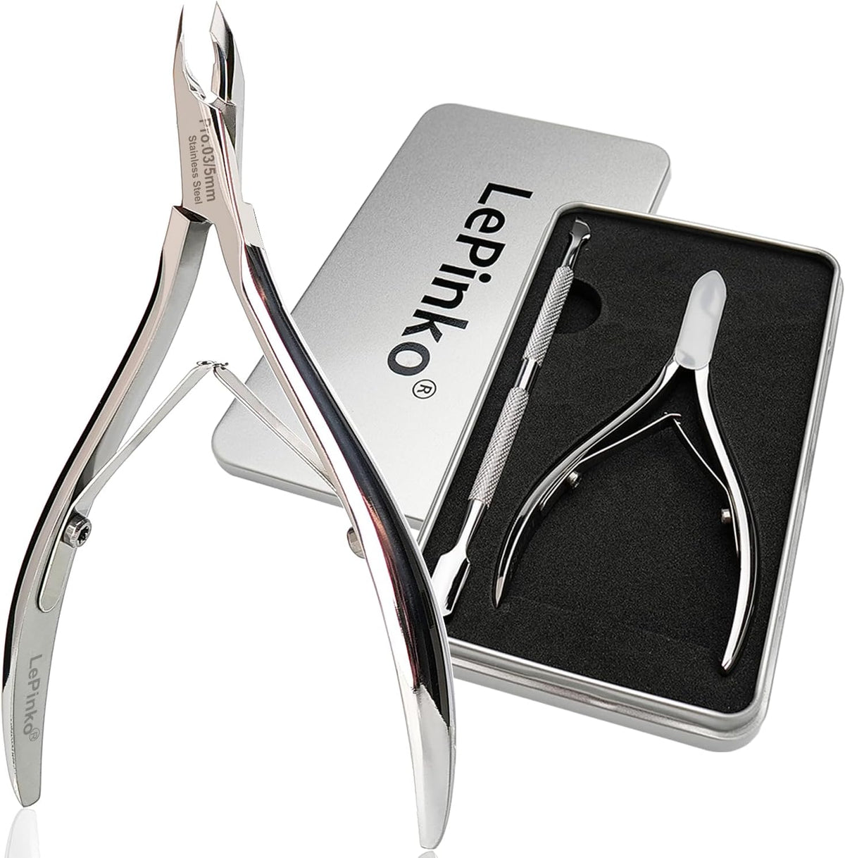 LePinko Salon-Quality Cuticle Trimmer with Cuticle Pusher, Super Labor-saving Cuticle Cutter, Sharp