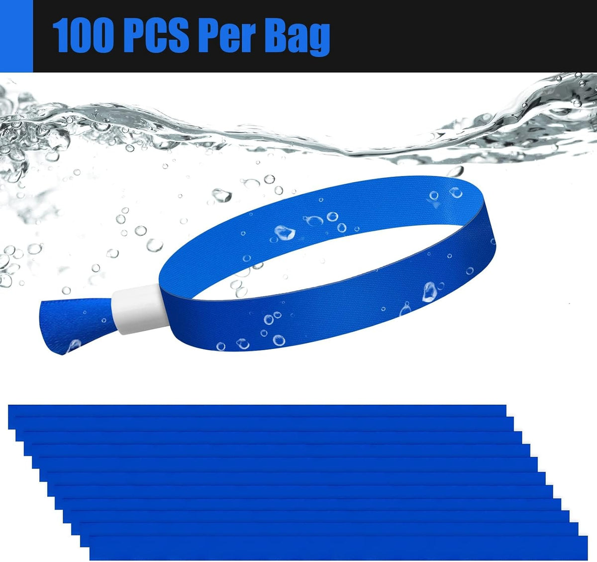 Green-Power America 100 Pcs Cloth Event Wristbands, Event Wristbands, Colored Wrist Bands for