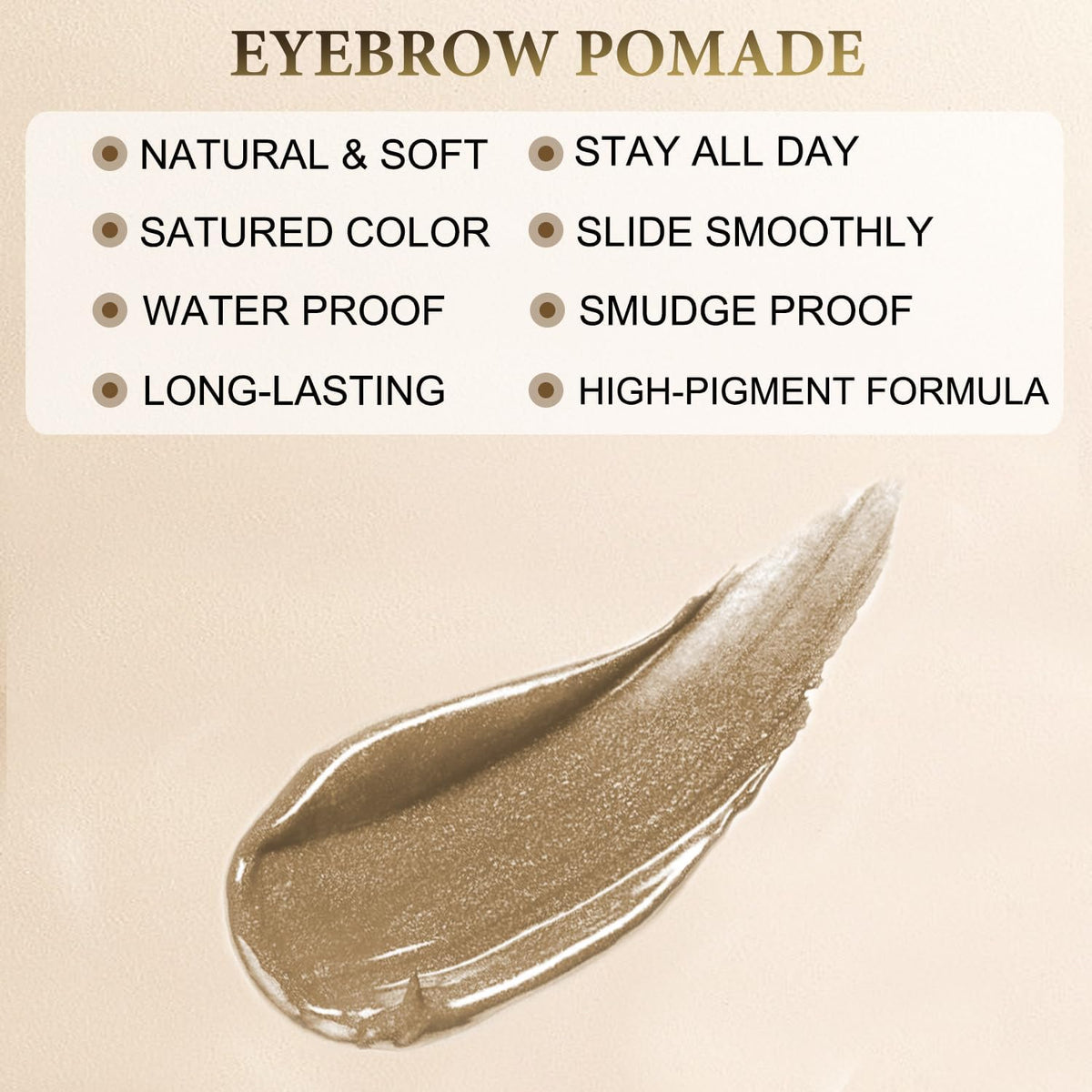 Eyebrow Pomade - Waterproof Brow Pomade for Long-lasting Results,Smudge Proof and Sweat Resistant
