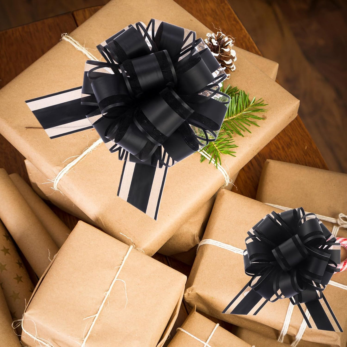 40 Pieces 6 Inches and 3 Inches Pull Bow Wrapping Pull Bow Ribbon Pull Bows for Wedding