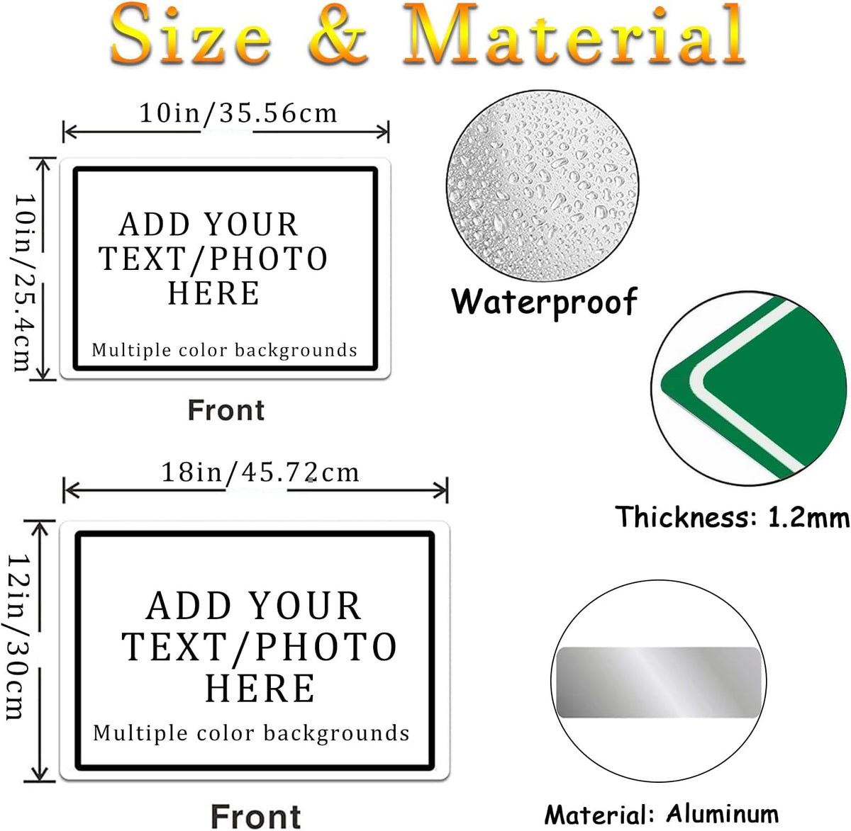 Custom Sign, Personalized Metal Signs with Your Text, Photo, Customized Signs for Office Business