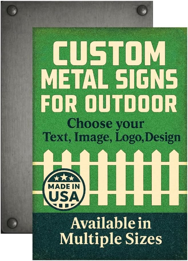 Custom Metal Signs By DC for Outdoor Use – Heavy Duty 1mm Thick Personalized Metal Sign | Vintage
