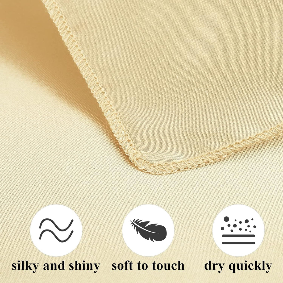 Aneco 12 Pieces Satin Napkin Square 20 x 20 Inches Dinner Napkins Weddings Party Napkin Soft Table