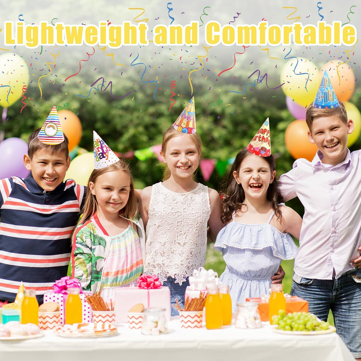 CANREVEL 12 PCS Party Hats for Kids and Adults, Party Headwear, Happy Birthday Hats, Birthday Party