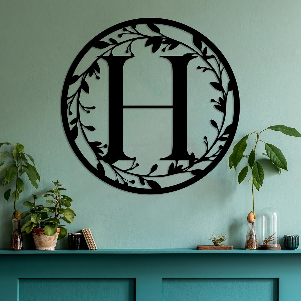 Personalized Metal Name Signs, Split Letter Monogram Wall Decor, Custom Last Name Sign, Family Name