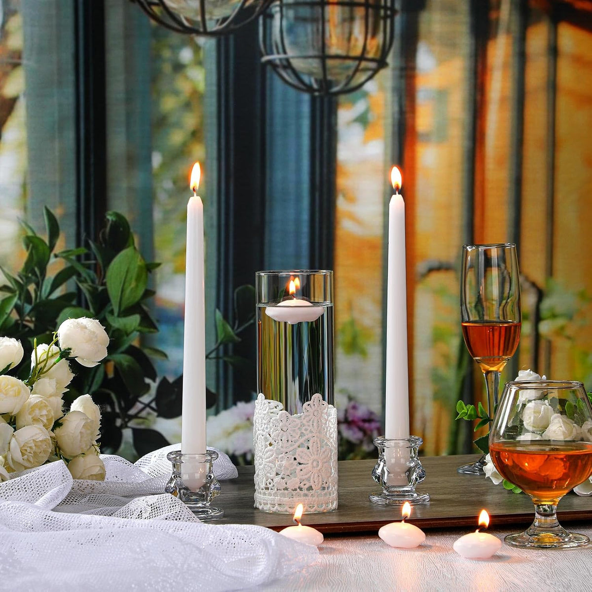 Irenare Unity Candles with Holder for Wedding Ceremony Wedding Decortions Accessories Glass Candle