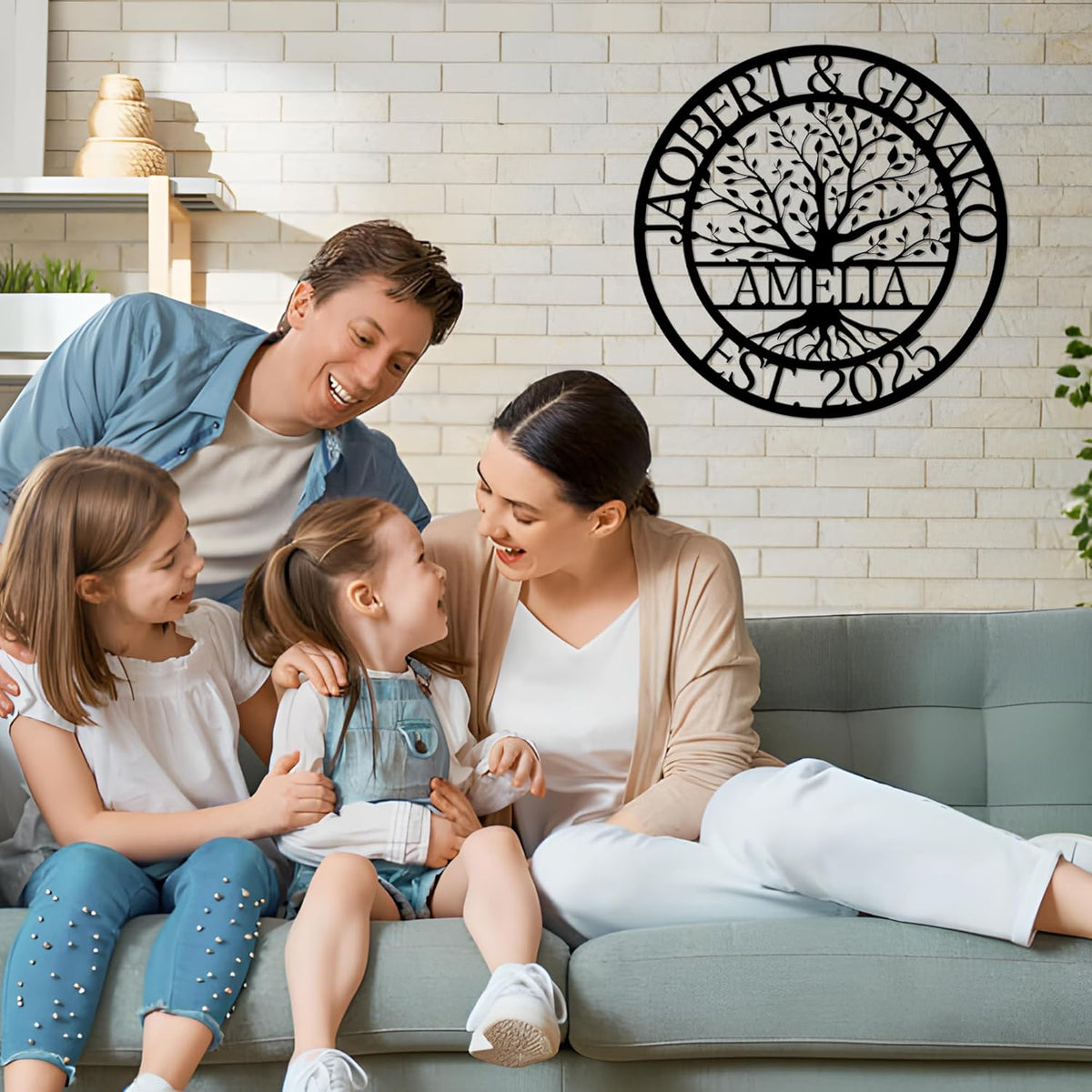 Custom Tree Of Life Metal Signs Wall Art, Personalized Family Last Name Outdoor Metal Signs