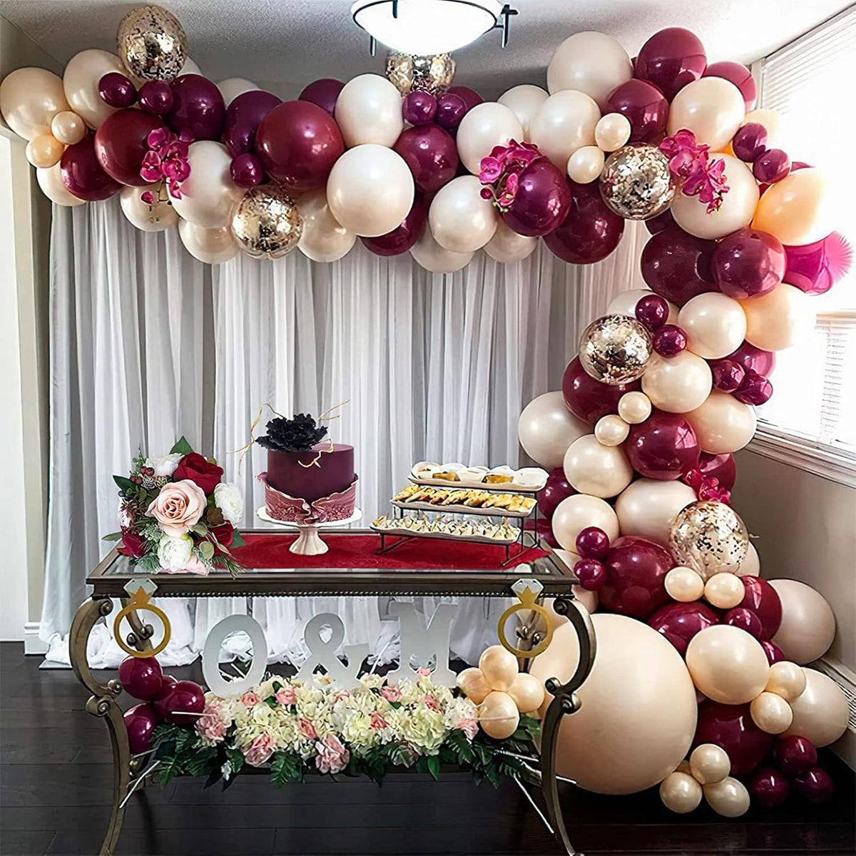 Chrome Fuchsia Balloons 12 Inch, Double-Layered Metallic Fuchsia Pink Balloons, Shiny Thick Chrome