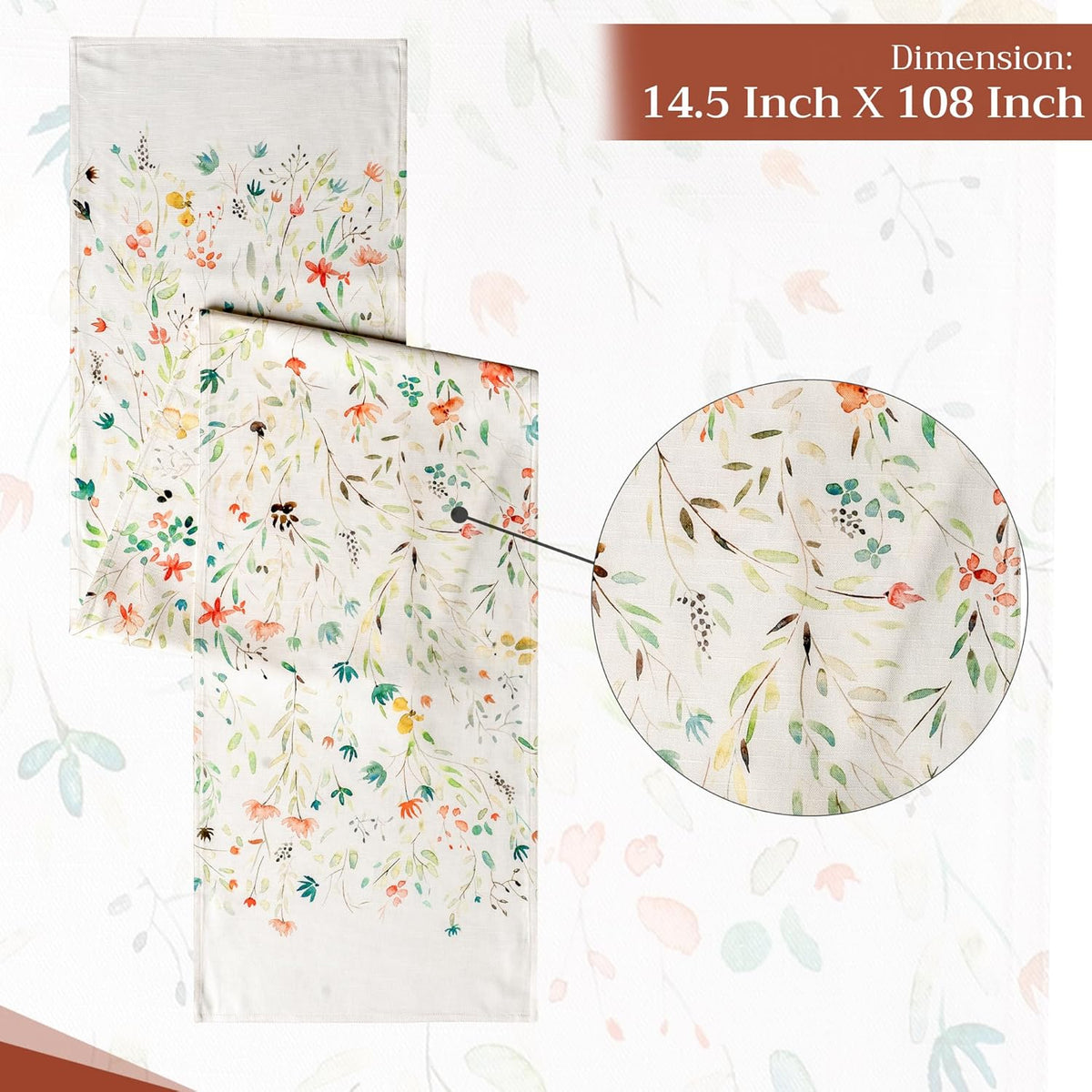 Maison d' Hermine Table Runner 100% Cotton Double Layer Table Runners 108 inches Long Decorative