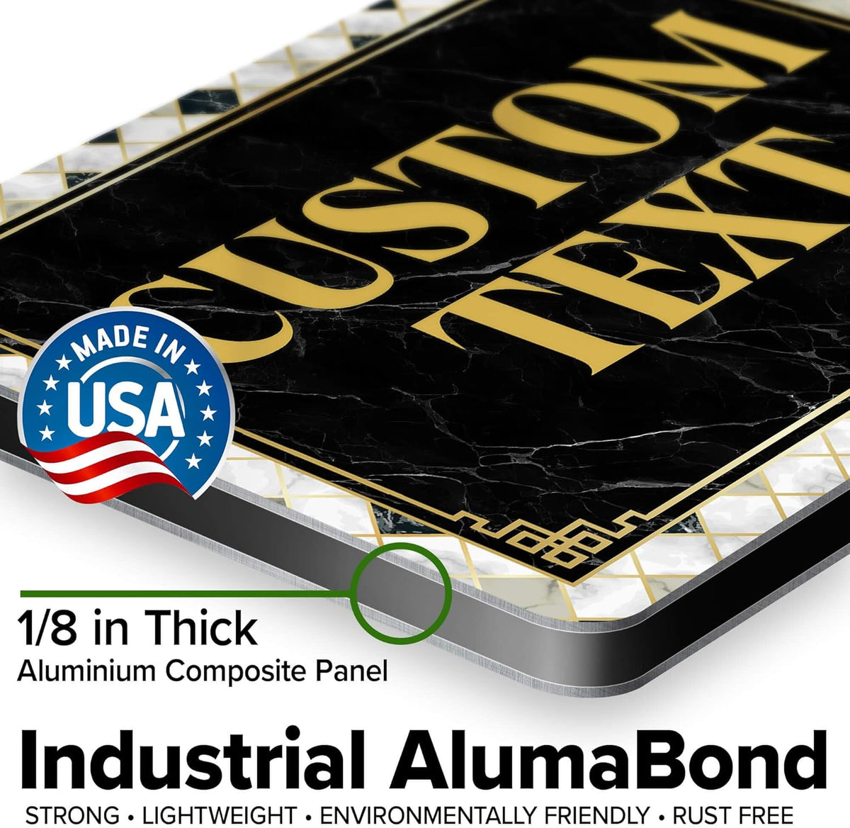 Custom Sign, Custom Street Sign, 11 Font Colors, 13 Font Styles, 4 Hole Options, 22 Sizes, 7x10