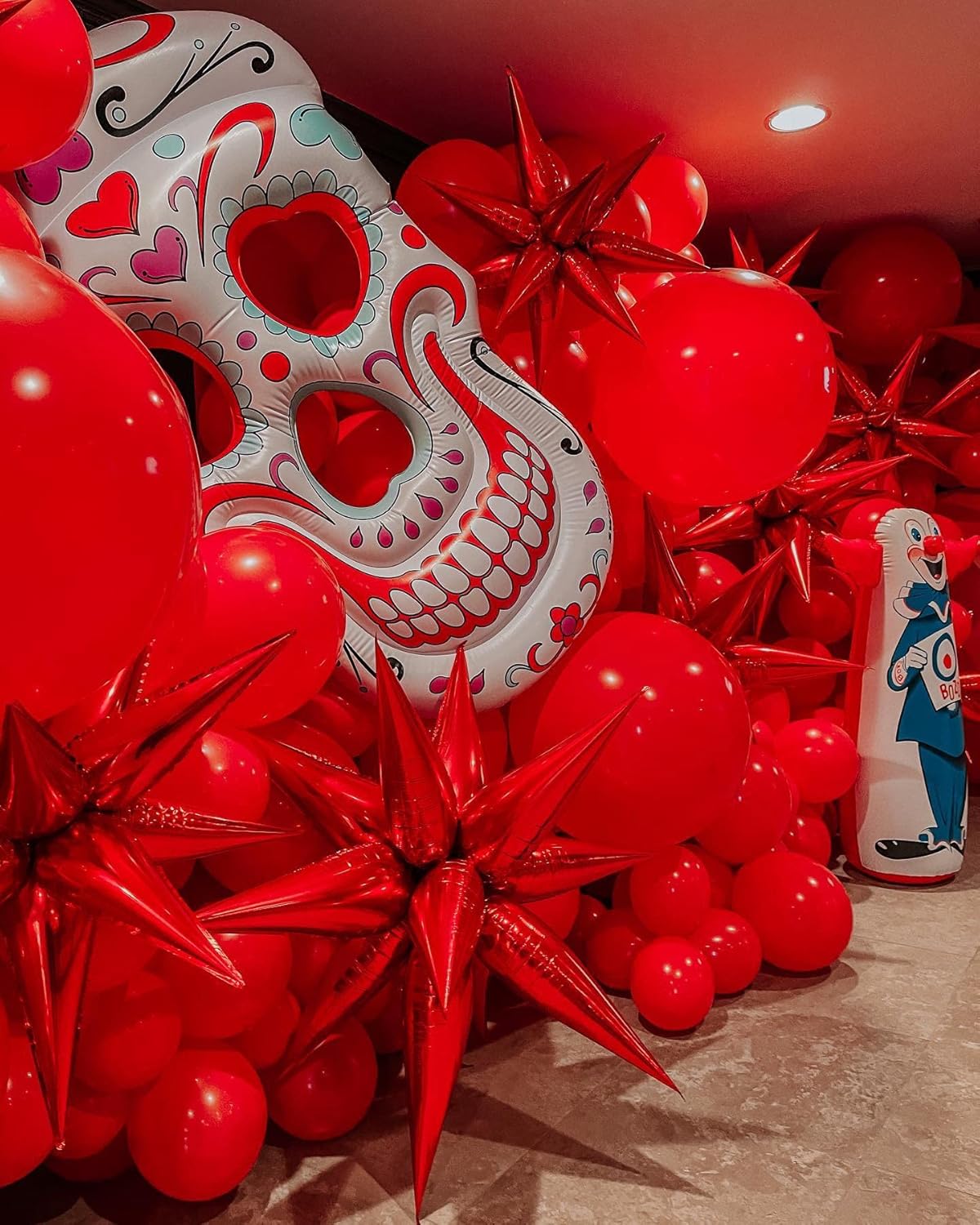 3pcs 26inch 3D Explosion Star foil balloon, christmas day red Foil Cone star burst Balloons for