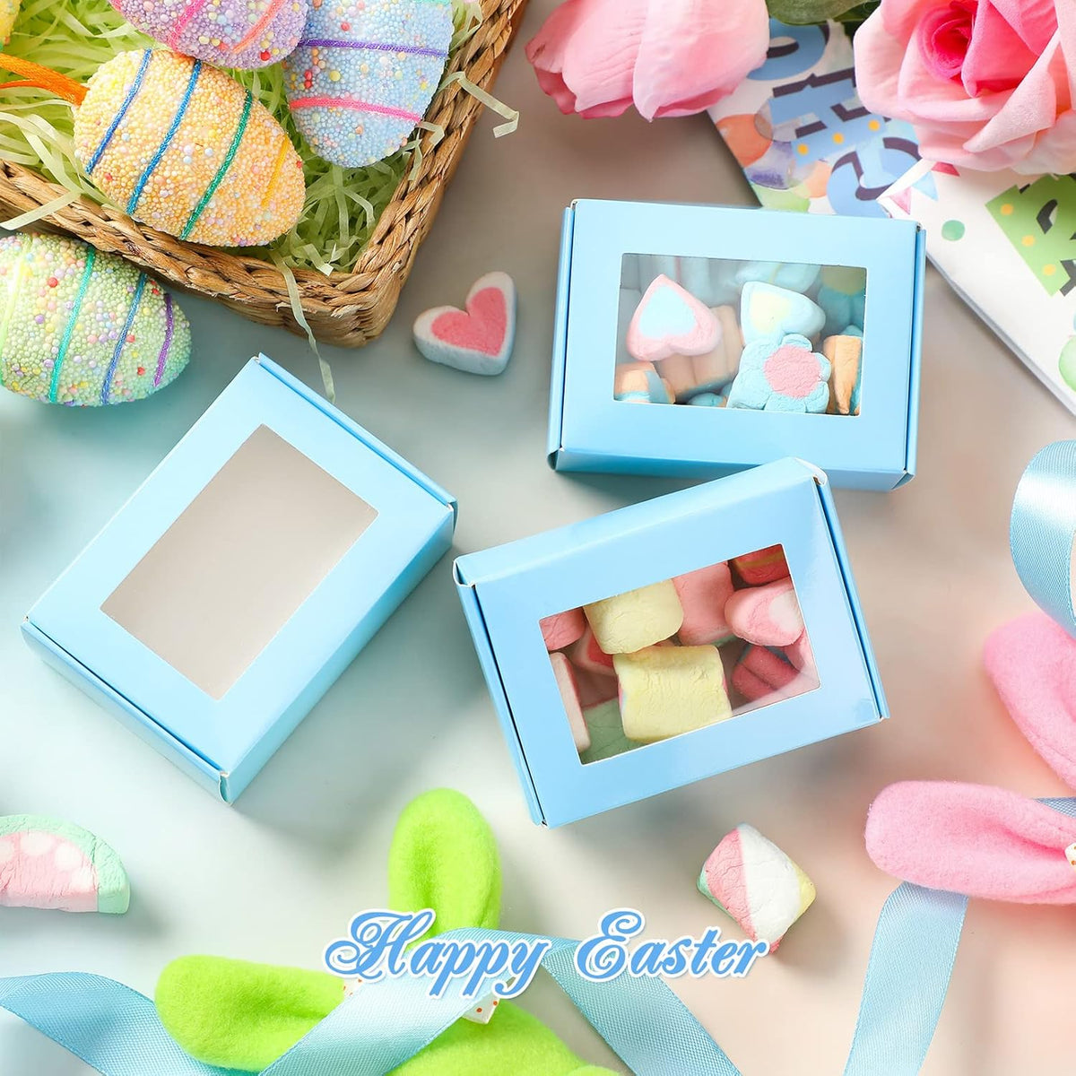 Zonon 30 Pcs Soap Boxes for Homemade Packaging, Mini Kraft Treat Boxes with Window for Bakery Candy