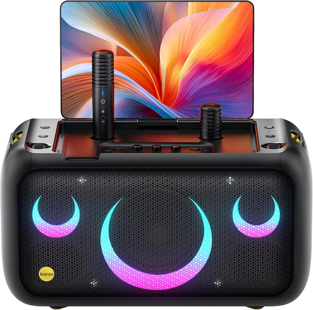 Ikarao Karaoke Machine for Adults, with Lyrics Display Built-in 13.3" Screen, Truly All in One