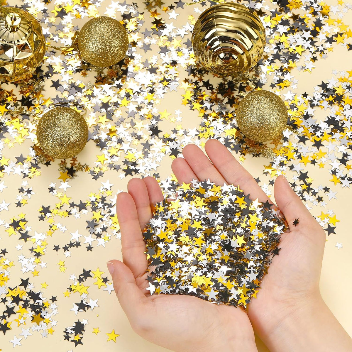 Hestya 60g Star Confetti Glitter Table Confetti Metallic Foil Stars for Party Wedding Festival