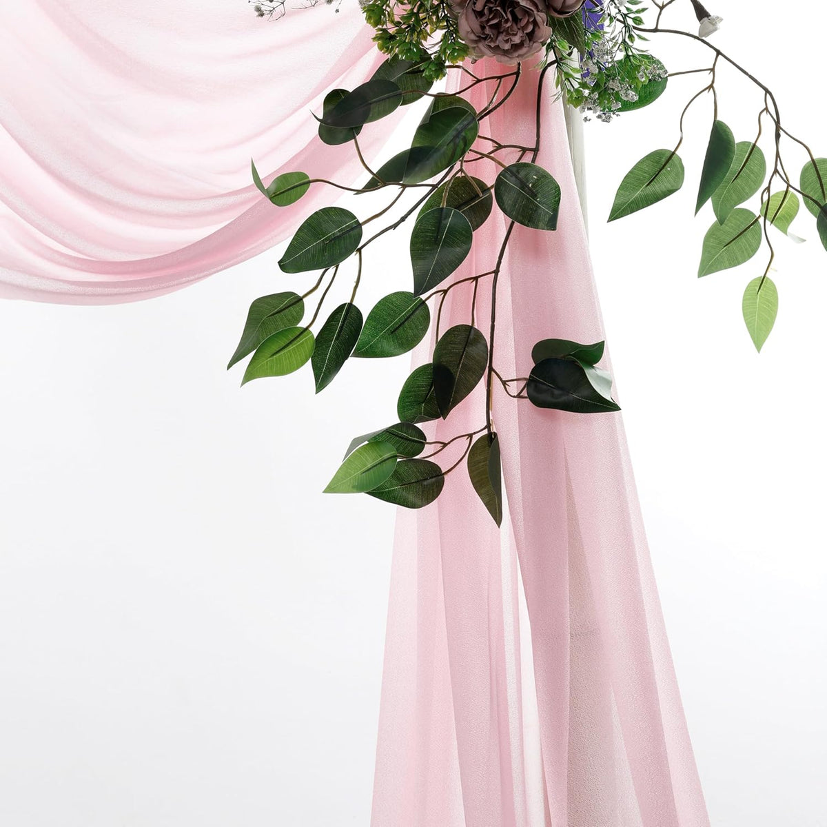 VDS Pack of 1 Panel (30 Inch X 30 Feet) Wedding Arch Draping Fabric Sheer Chiffon Fabric Drapery