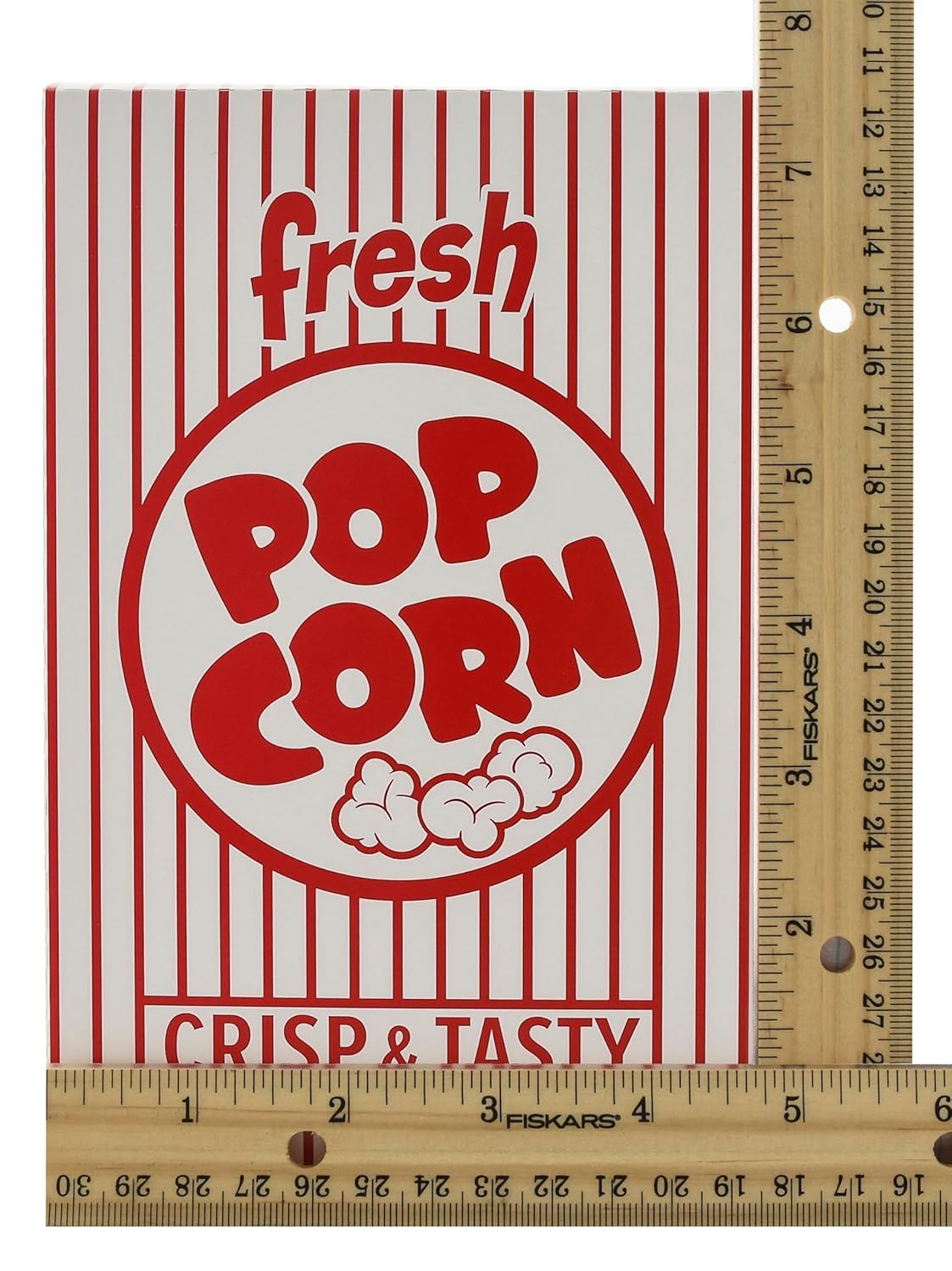 Snappy 3J Red & White Striped Close Top Popcorn Boxes for Movie Night Supplies, Popcorn Boxes Bulk