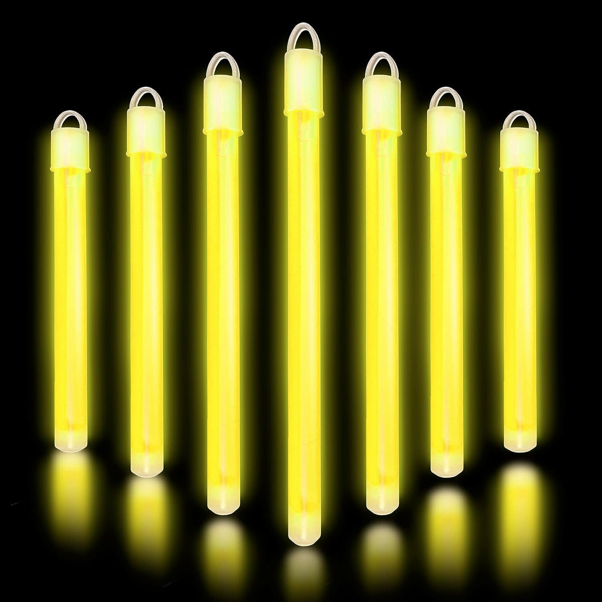 Glow Fever Glow in The Dark Sticks - 100 ct 6" Glow Sticks Bulk Party Pack with End Caps & Lanyards