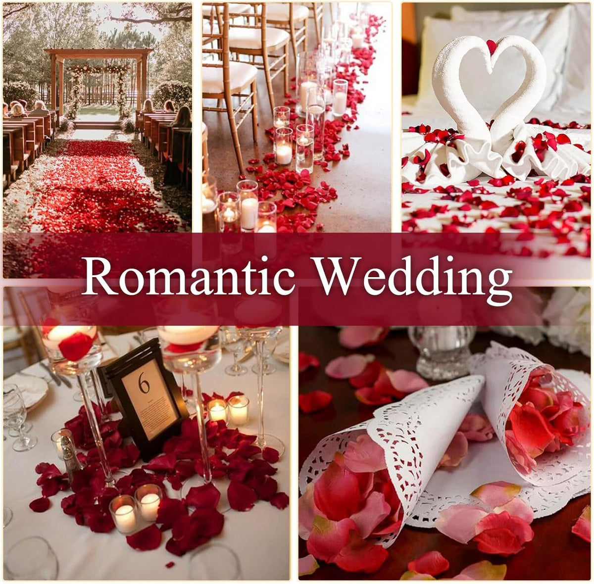 200Pcs Dried Real Red Rose Petals, Preserved Flower Petals 1.75oz for Gifts Wedding Party Decor