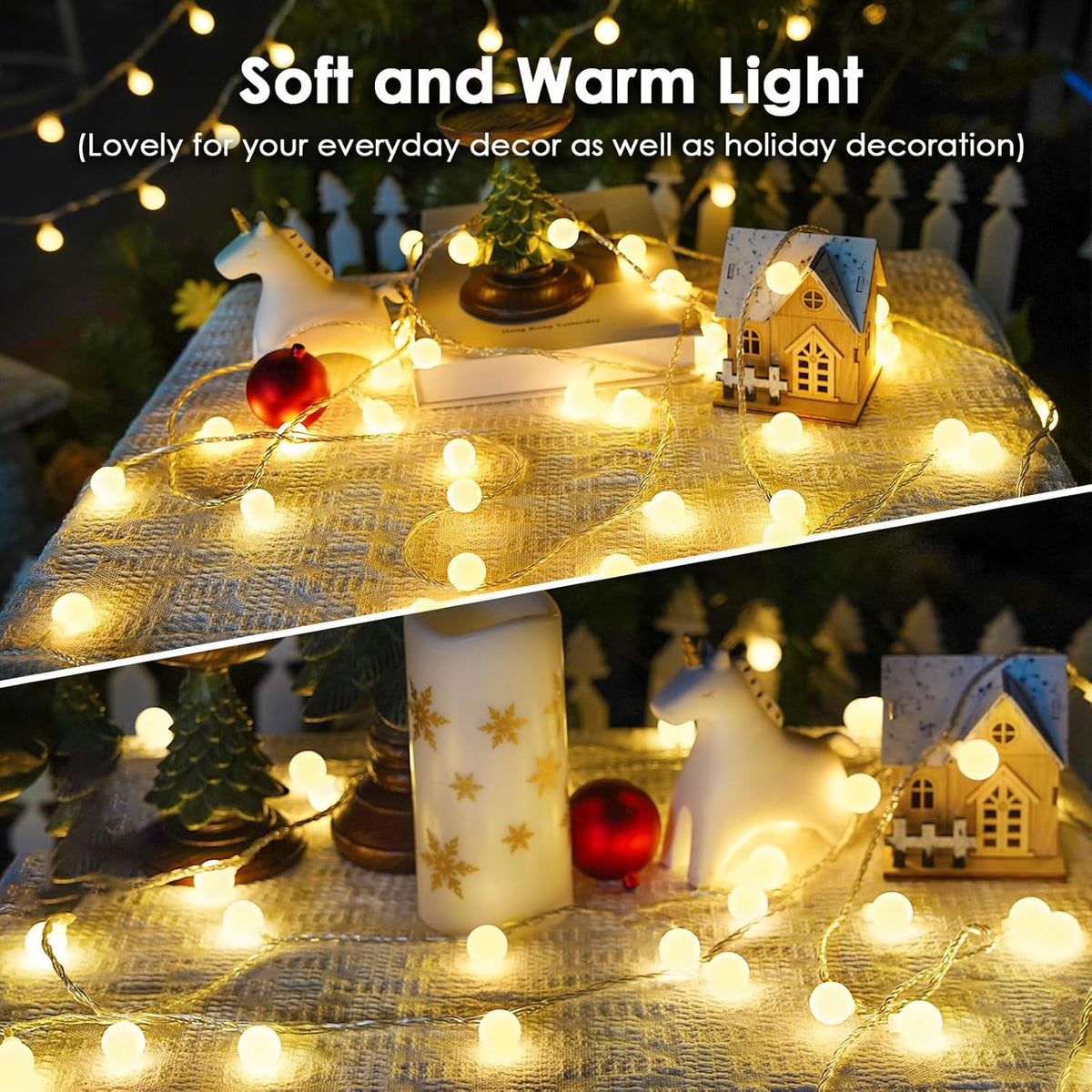 200LED Connectable String Lights Indoor Outdoor for Bedroom, 66ft Fairy Lights with Remote & Timer
