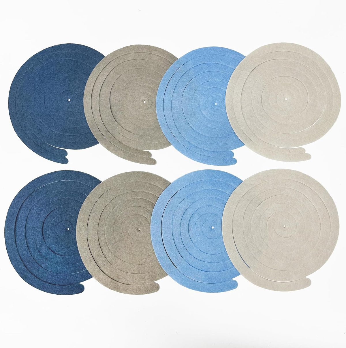 36 Pcs Dusty Blue Gray Hanging Swirl Decorations Navy Blue Grey Felt Swirl Streamer Spiral Ceiling