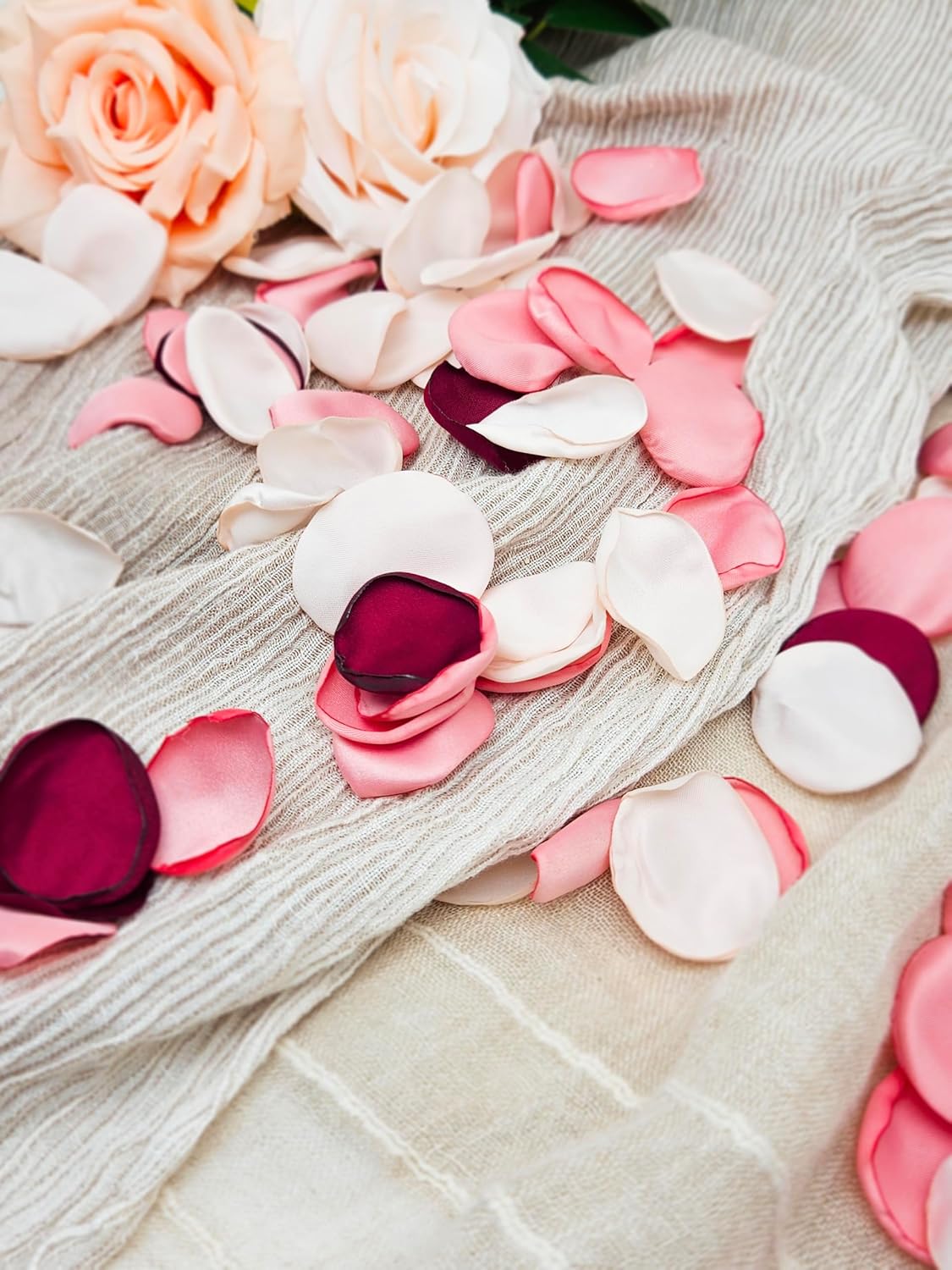 ZOOYOO 200Pcs Silk Rose Flower Petals For Valentine's Day,Wedding Flower GirlBasket,Aisle