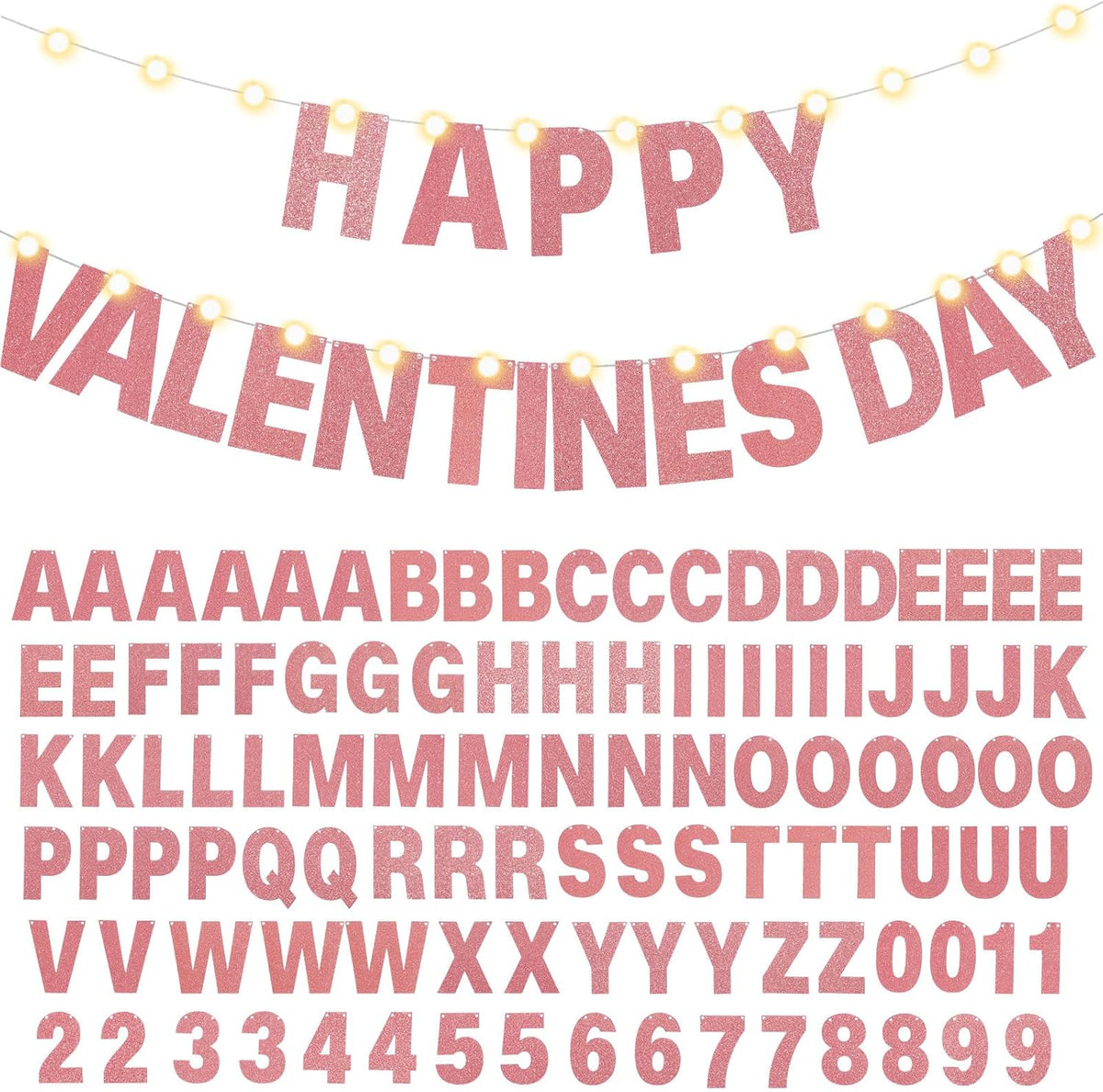 TaoBary 112 Pcs DIY Letter Custom Banner Glitter Customizable Banner Kit Including 107 Letters and