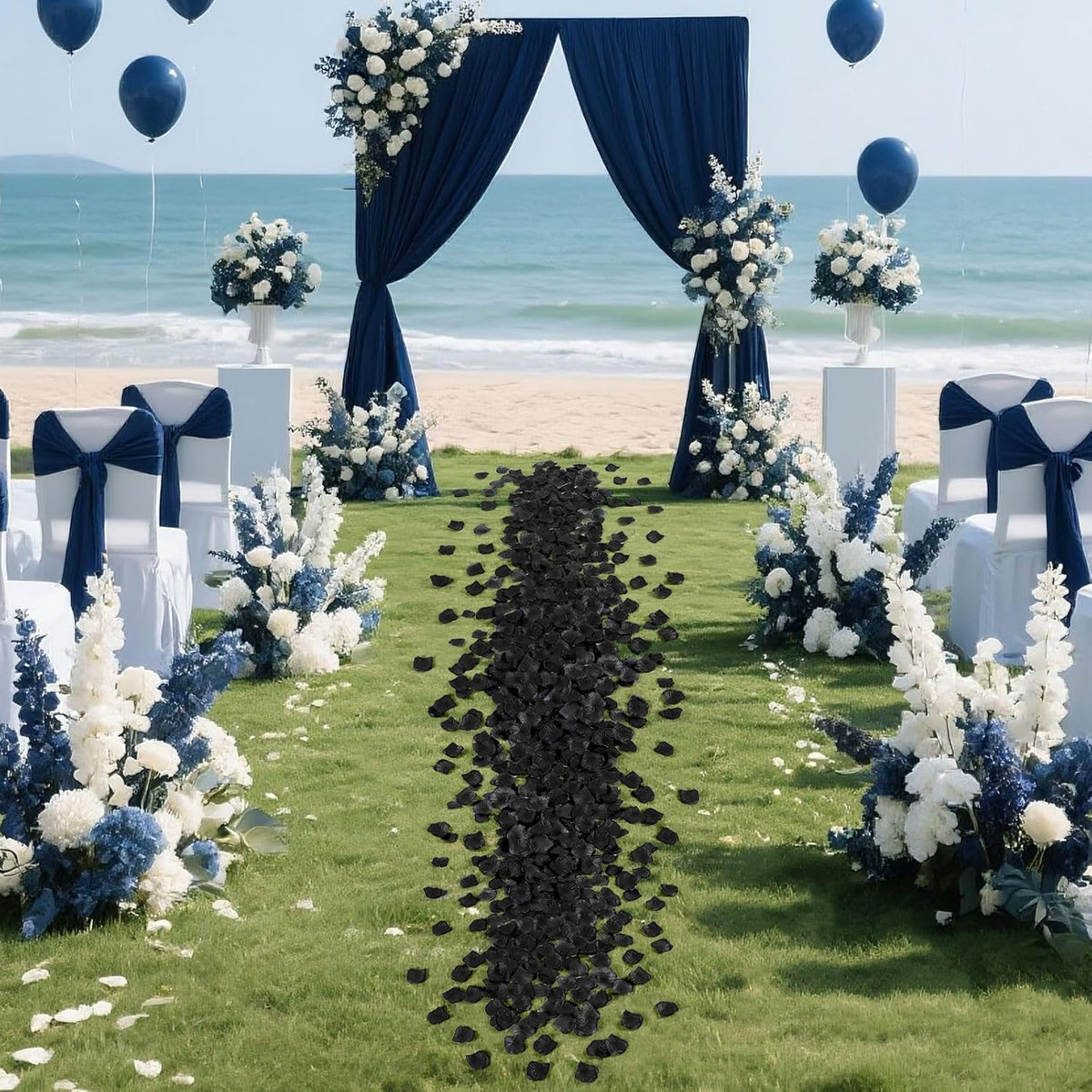 1000 Pcs Black Rose Petals Artificial Silk Flower Petals Romantic Decorations for Wedding