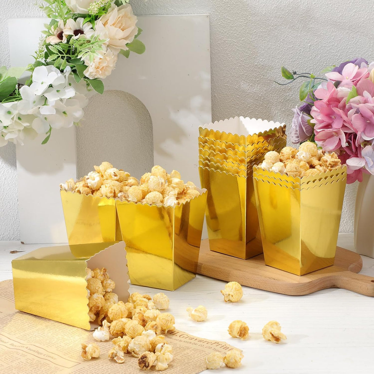 Meanplan 200 Pcs Popcorn Boxes Mini Paper Popcorn Holder Cardboard Snack Container for Party
