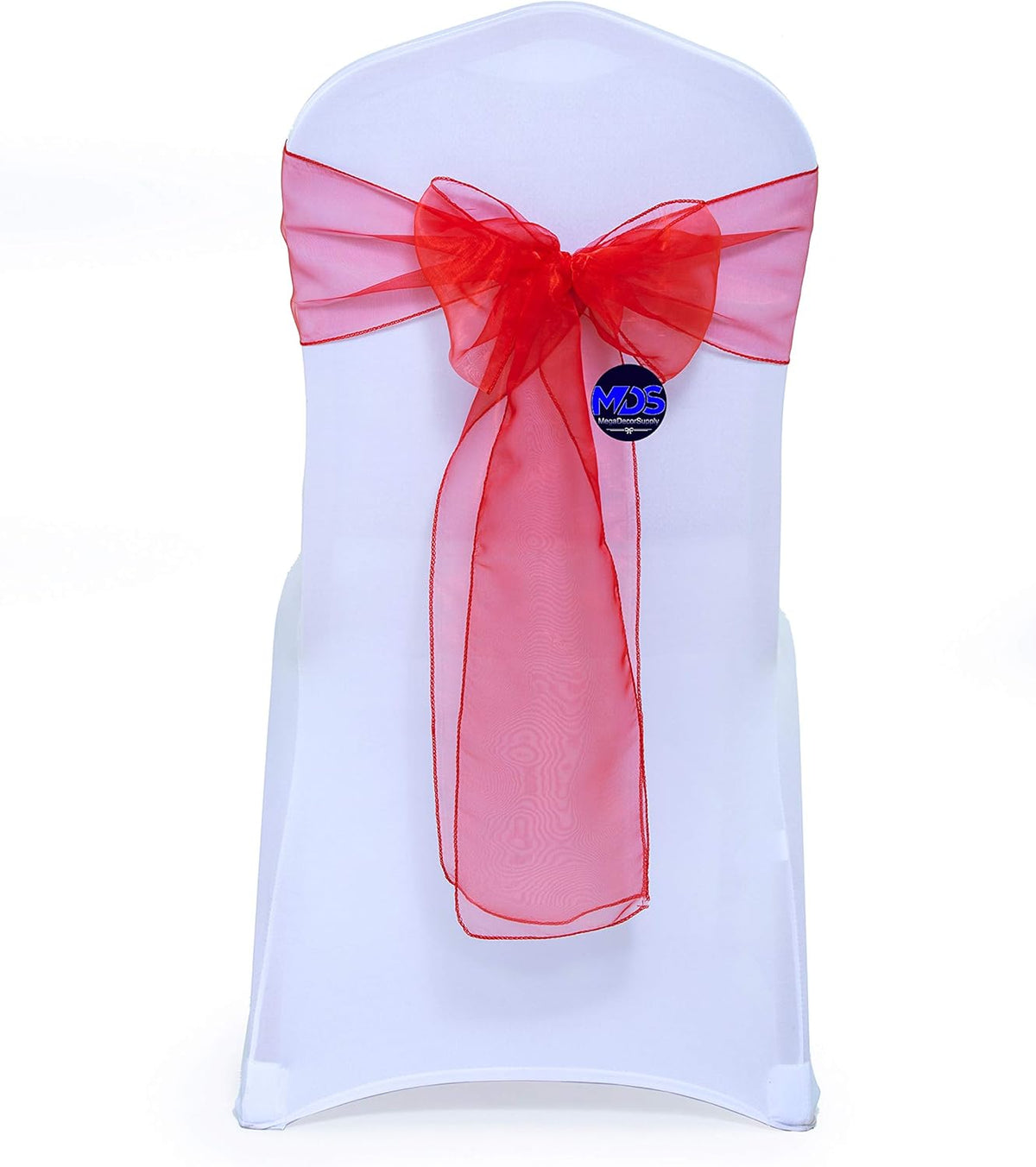 MDS Pack of 300 PCS Organza Chair Sashes Wider Dining Chair Bows Ribbon Tie Back for Wedding Party