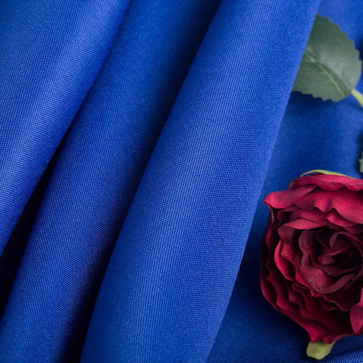Ascoza 2pack 108 Inch Royal Blue Round Tablecloth in Washable Polyester Fabric for