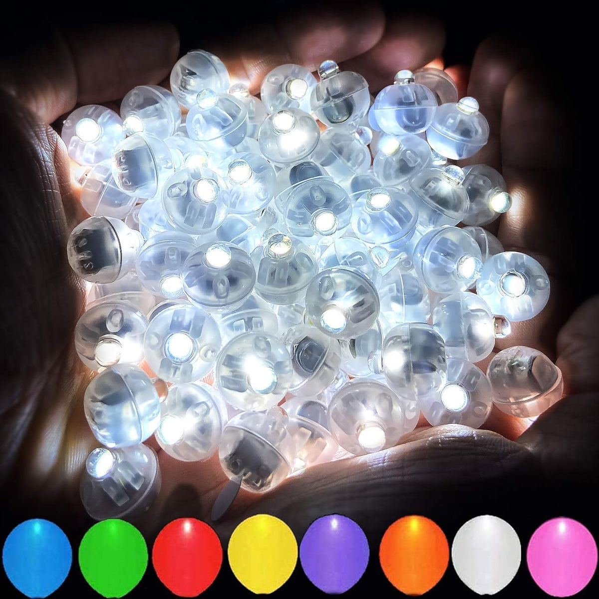 50pcs White LED Balloon Lights, Tiny Led Lights Mini Round LED Ball Lamp for Paper Lantern
