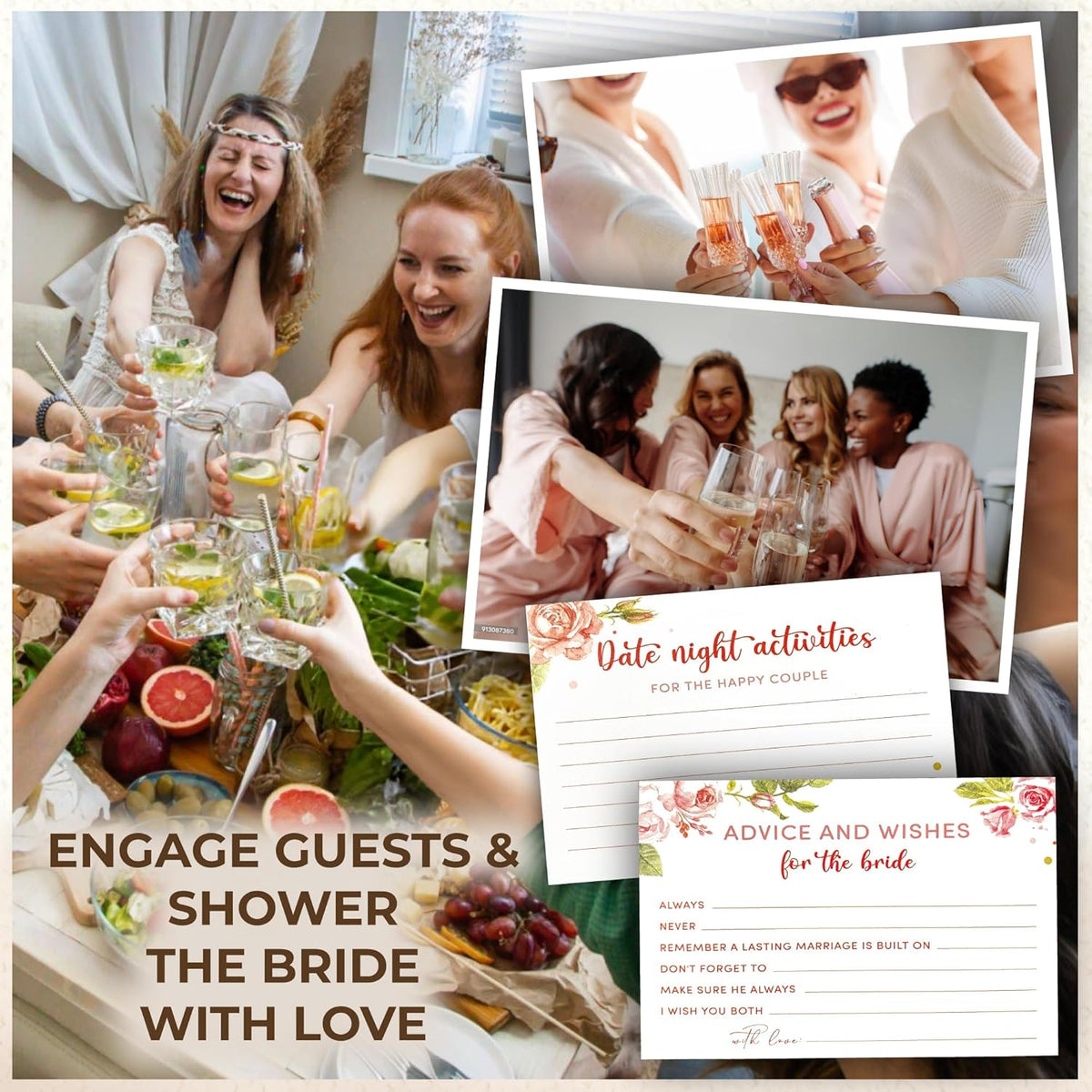Advice For The Bride Cards - 50 Pcs Wedding Advice Cards For Bridal Shower Decorations, Marriage