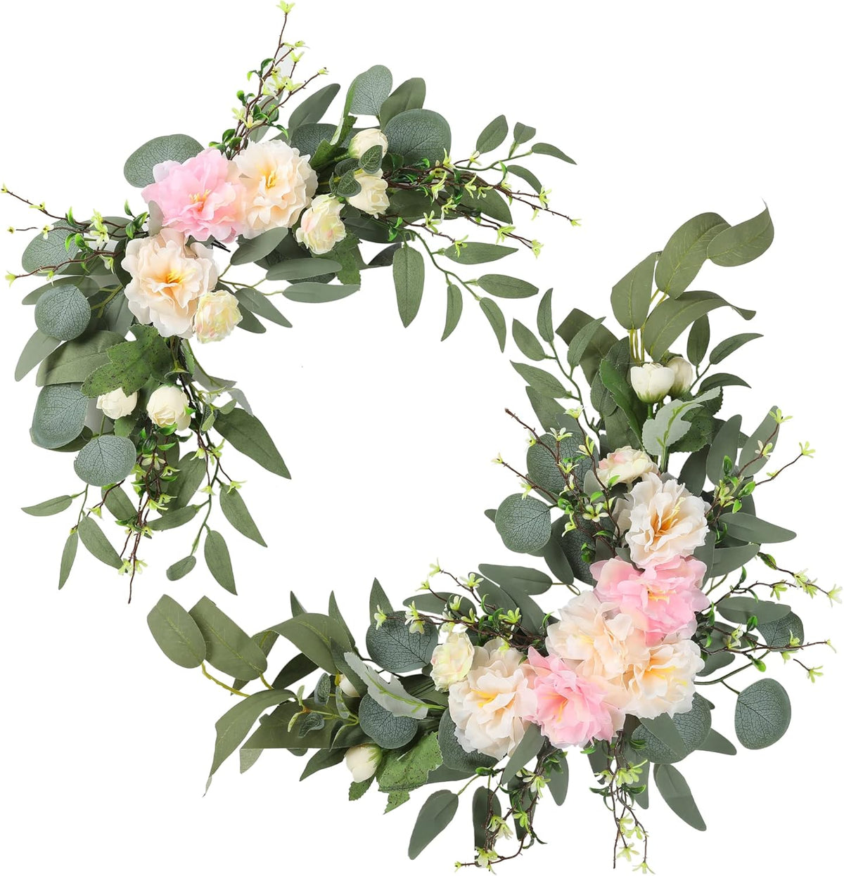 H&W 2pcs Artificial Wedding Arch Flowers for Wedding Sign, Floral Swag Dusty Decor for Reception