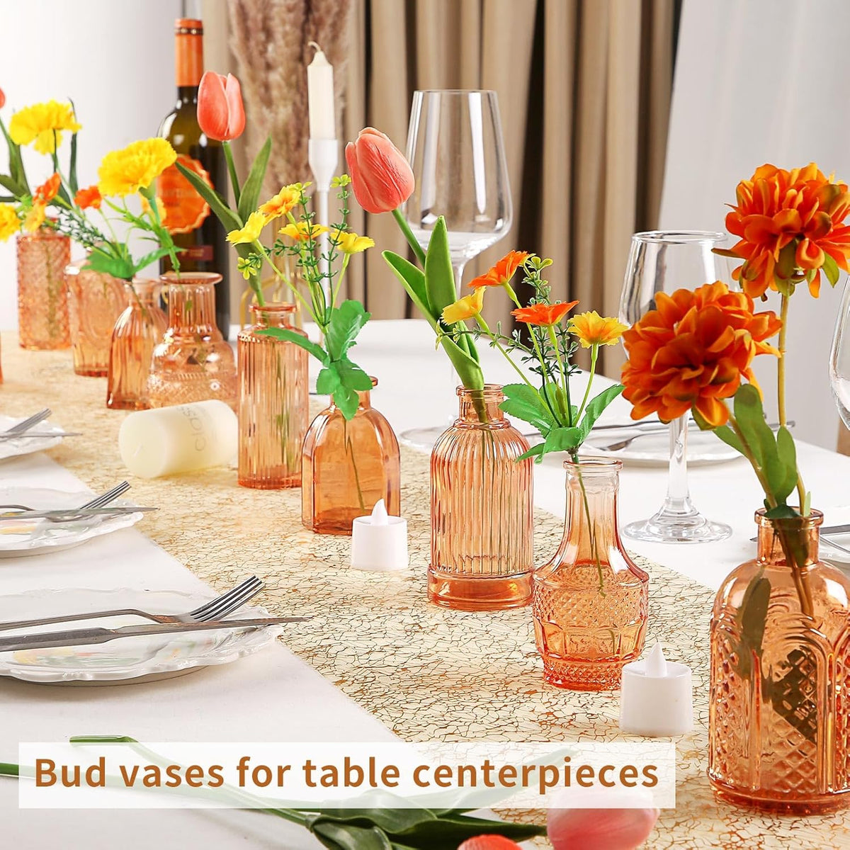 Valentine's Day Glass Bud Vases,Versatile Small Bud vases for Home and Wedding Decor, Exquisite
