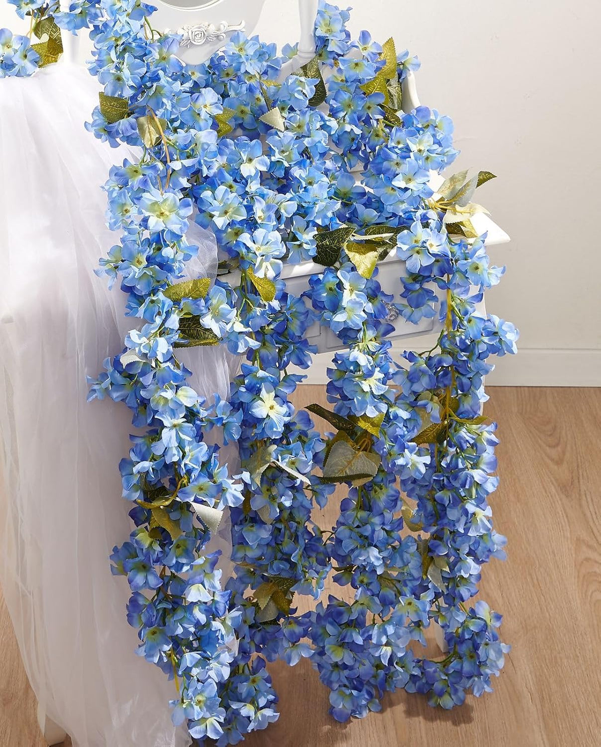 Flower Garland, Artificial Hydrangea Vine Flowers, Hanging Fake Hydrangeas Vine for Room