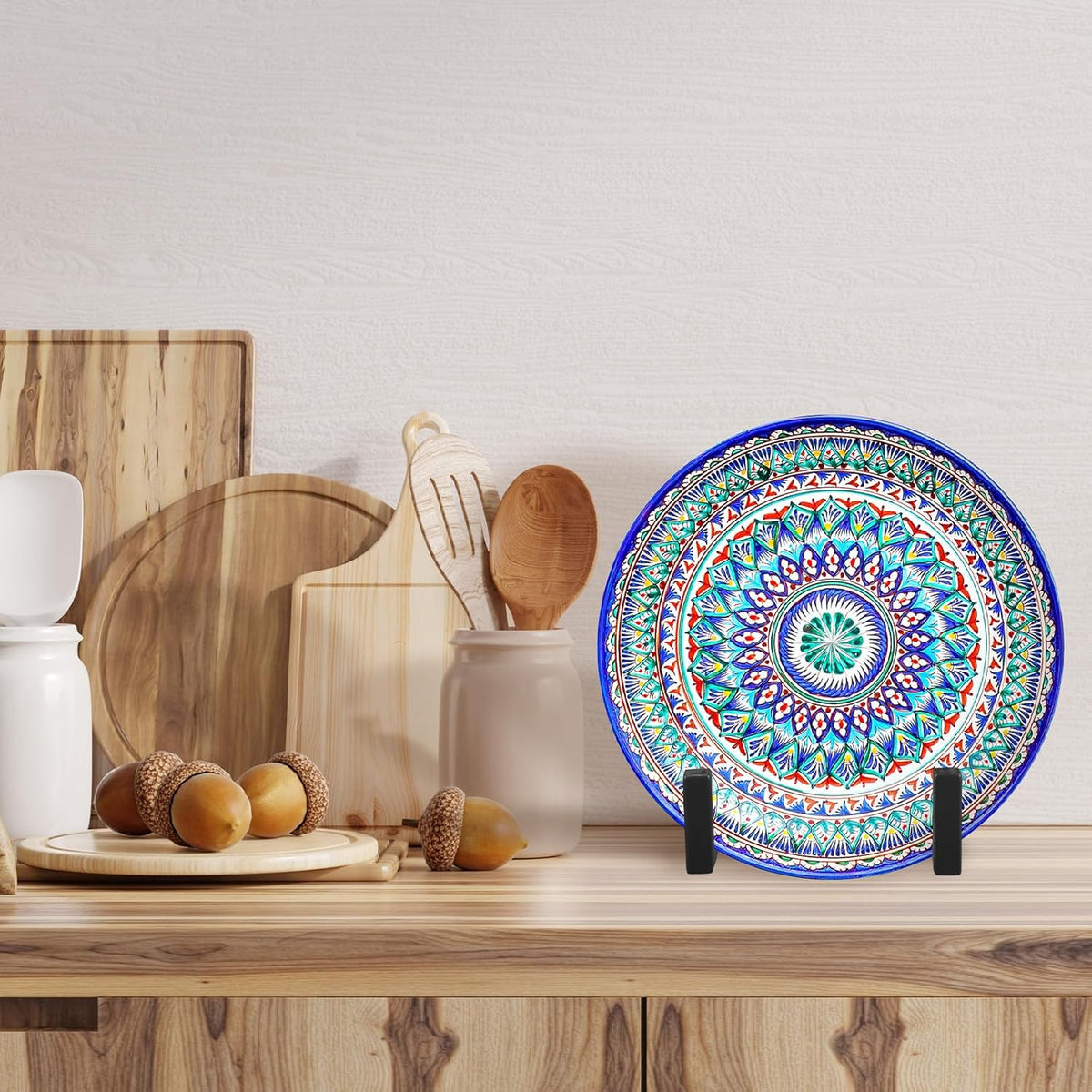 Sweetude 2 Pcs Large Plate Stands for Display Metal Frame Plate Holder Display Stand Decorative