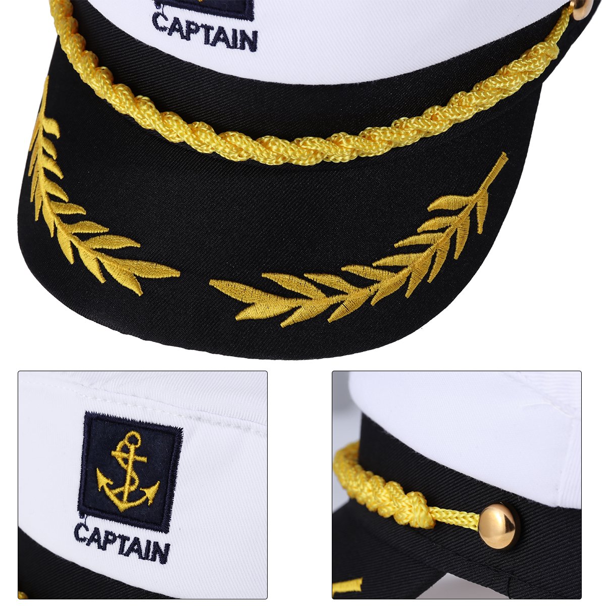 Adult Yacht Captain Hat White Sailor Hat for Women Men Yacht Boat Sailor Captain Cap Marine Admiral