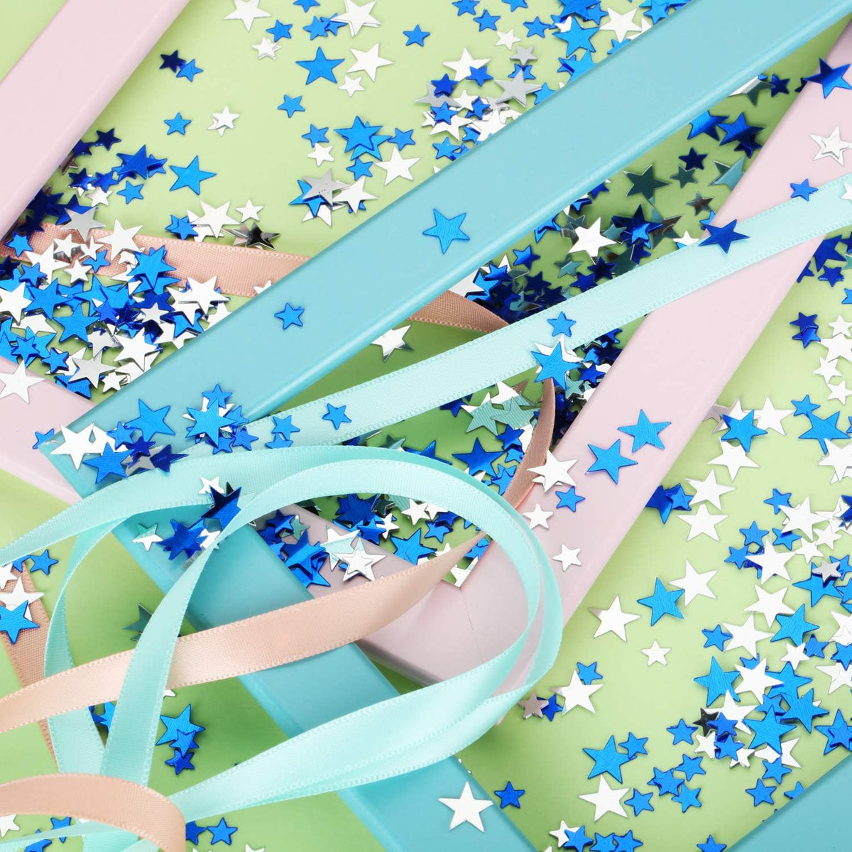 Hestya 60g Star Confetti Glitter Table Confetti Metallic Foil Stars for Party Wedding Festival