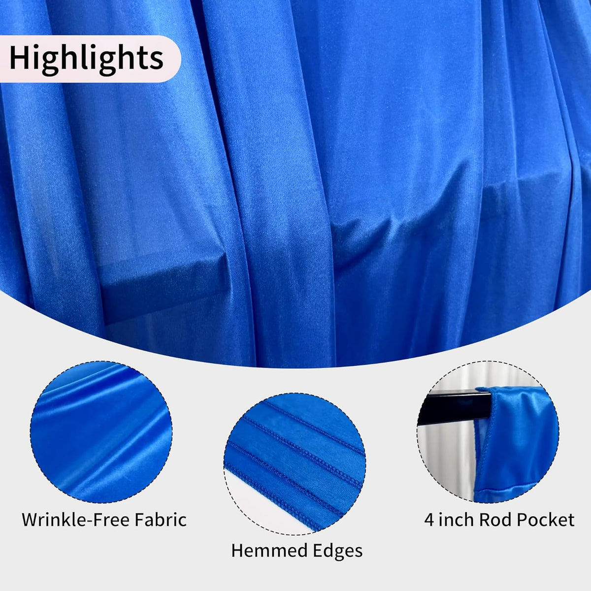 20x10ft Backdrop Curtains for Parties, 4 Panels 5x10ft Photography Backdrop Curtain with Rod