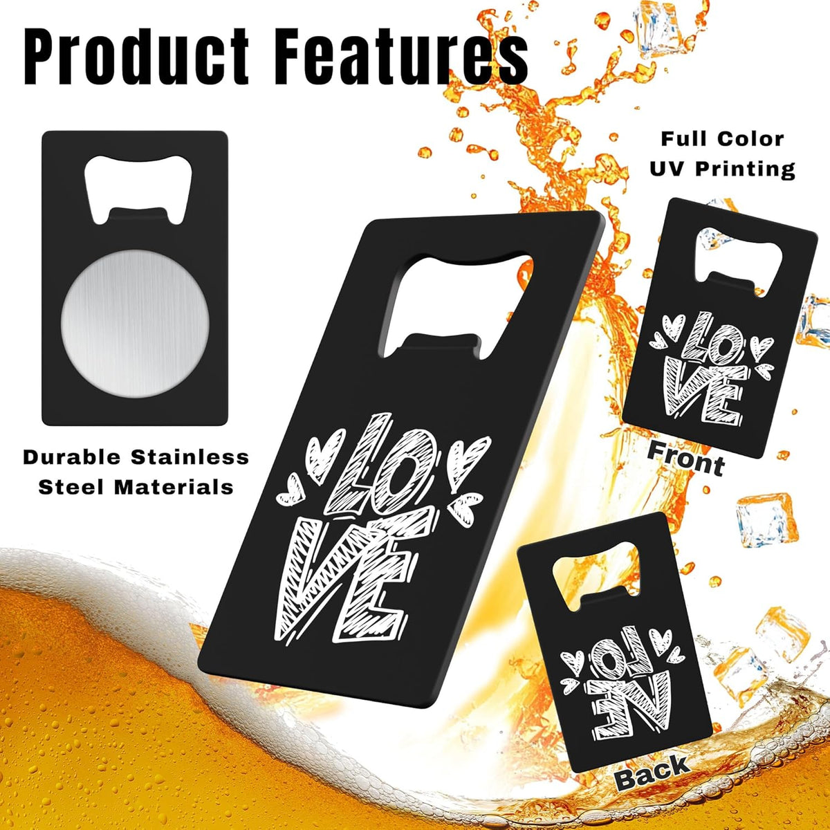 Personalized Credit Card Bottle Opener, Custom Stainless Steel Beer Bottle Opener, Upload Your