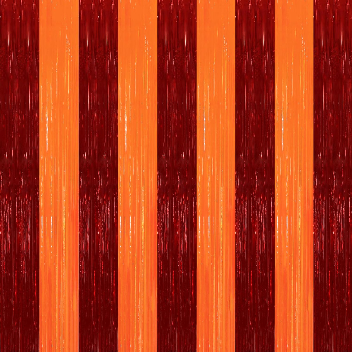 TONIFUL 2Pcs Red Orange Door Streamers,Green Photo Booth Backdrop,Metallic Streamers Green Foil