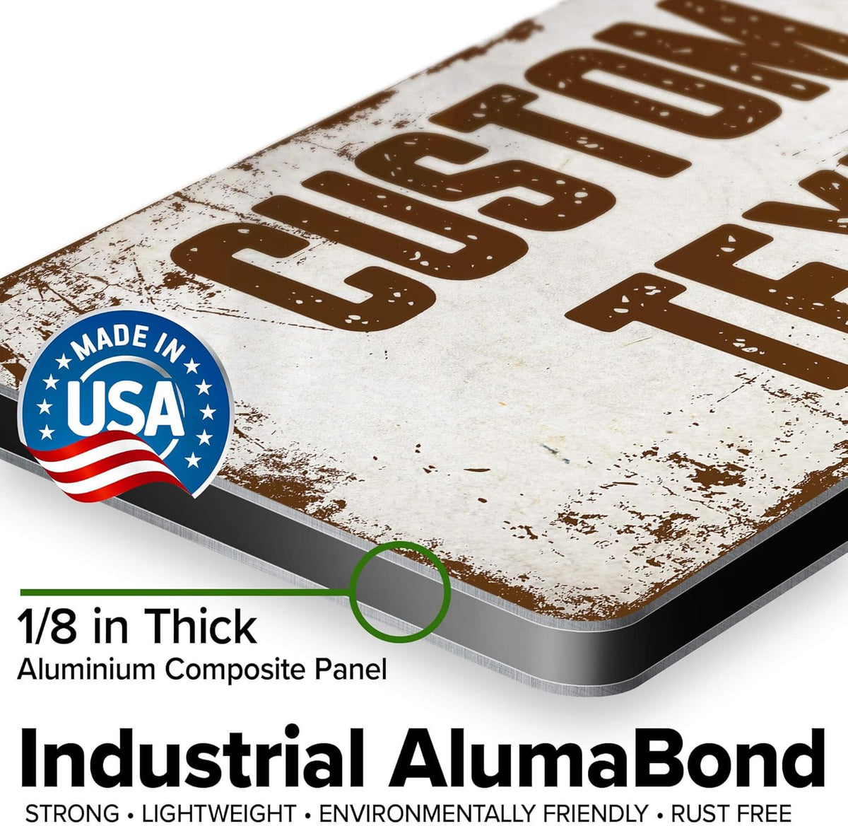 Custom Sign, Custom Street Sign, 11 Font Colors, 13 Font Styles, 4 Hole Options, 22 Sizes, 6x12
