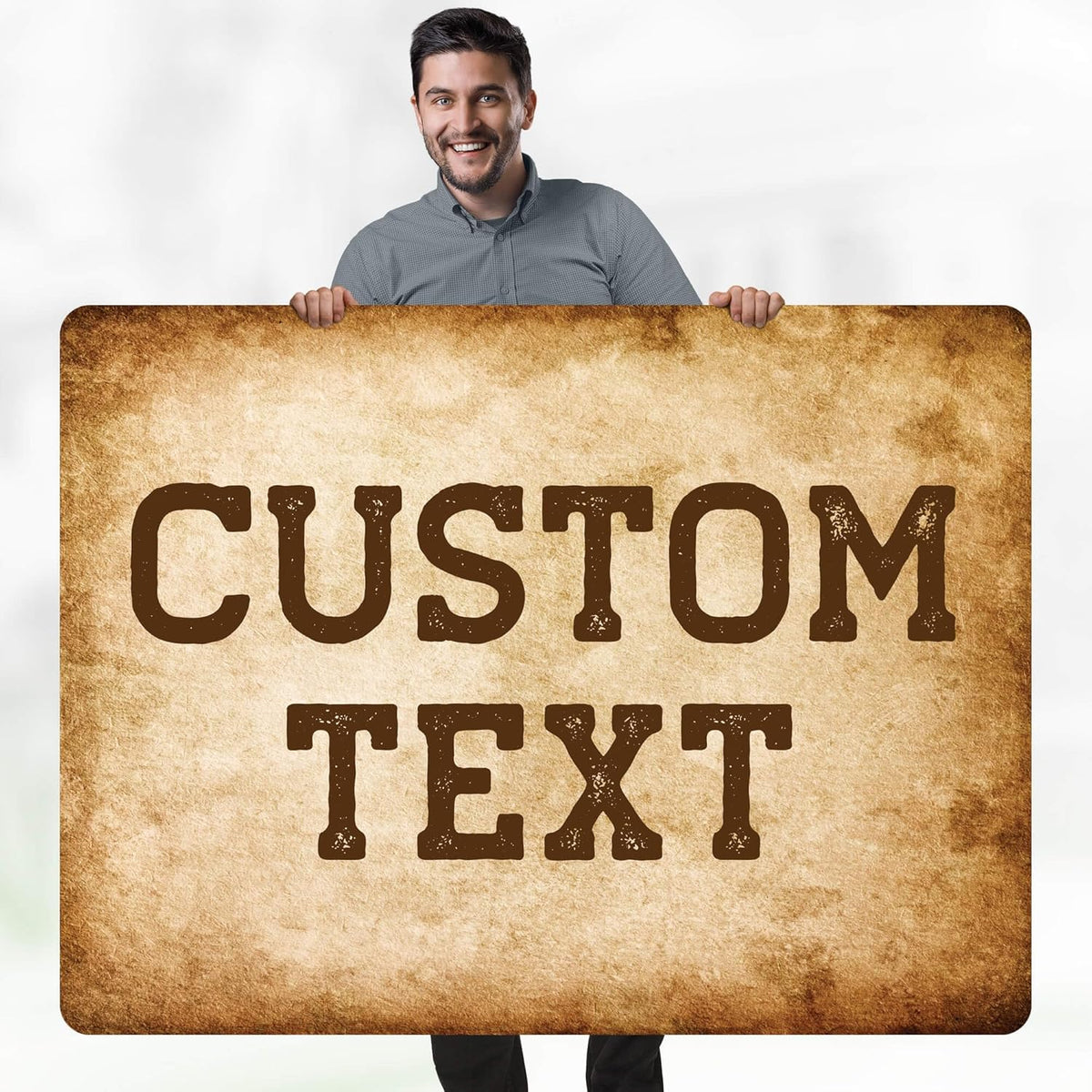 Custom Sign, Custom Street Sign, 11 Font Colors, 13 Font Styles, 4 Hole Options, 22 Sizes, 36x48