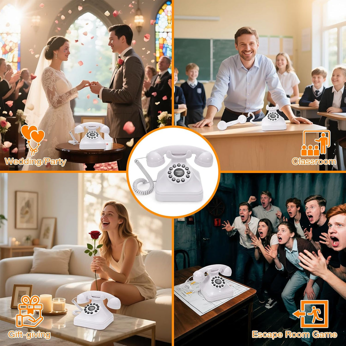Guest Book Audio Wedding Phone,Record Voice Messages,Retro Guest Book for Wedding or Birthday Party